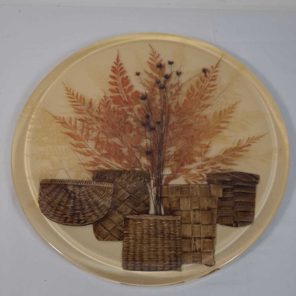 BASKET & LEAVES ACRYLIC TRAY