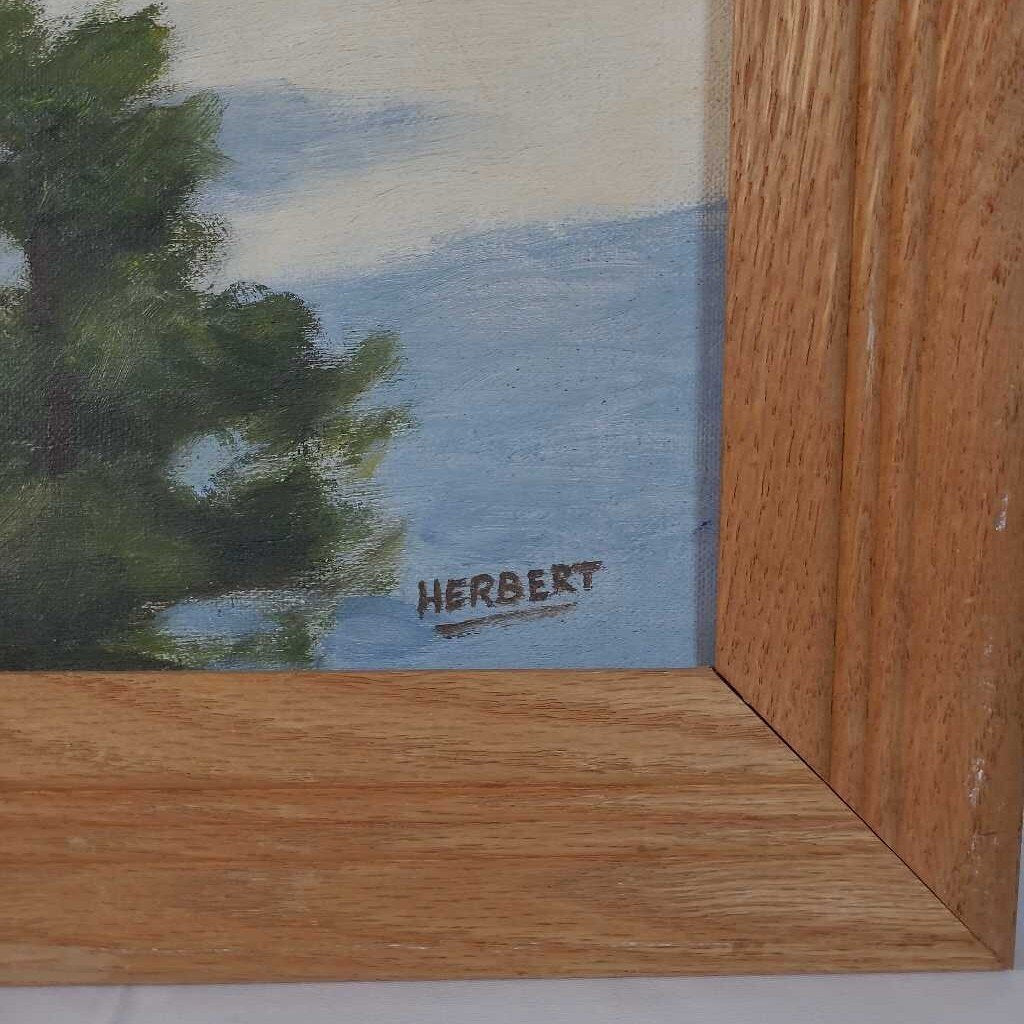VTG PAINTING OF A MILL - SIGNED HERBERT