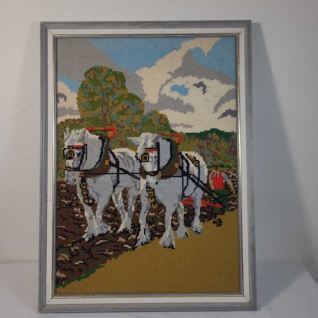 VTG WORKING HORSES NEEDLEPOINT