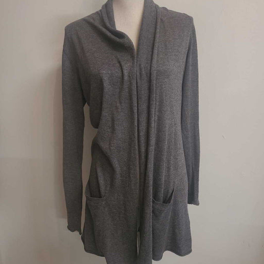 GREY OPEN FRONT CARDIGAN