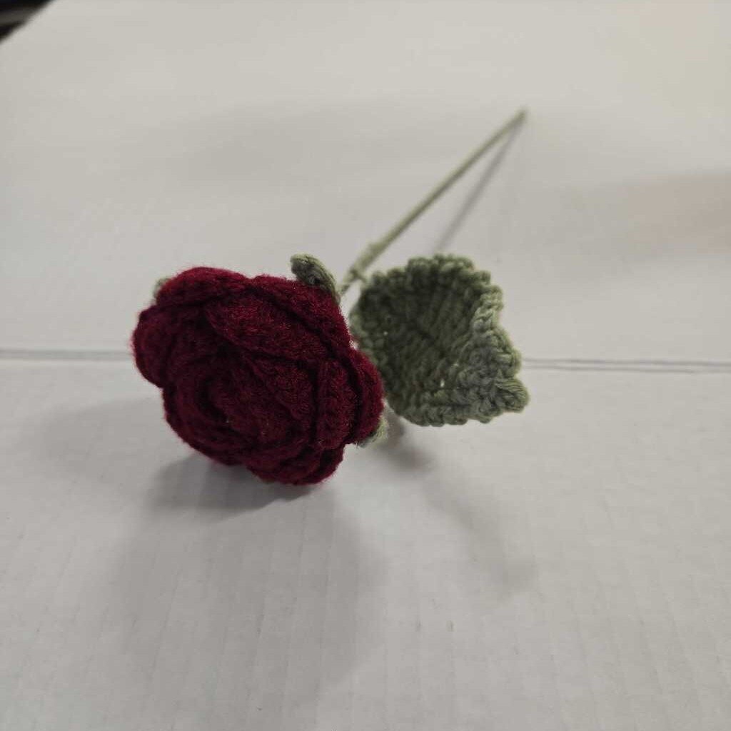 Crochet Maroon Rose