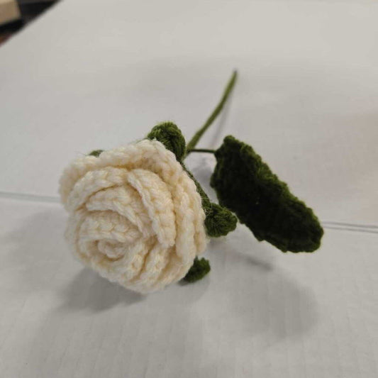 Crochet White Rose
