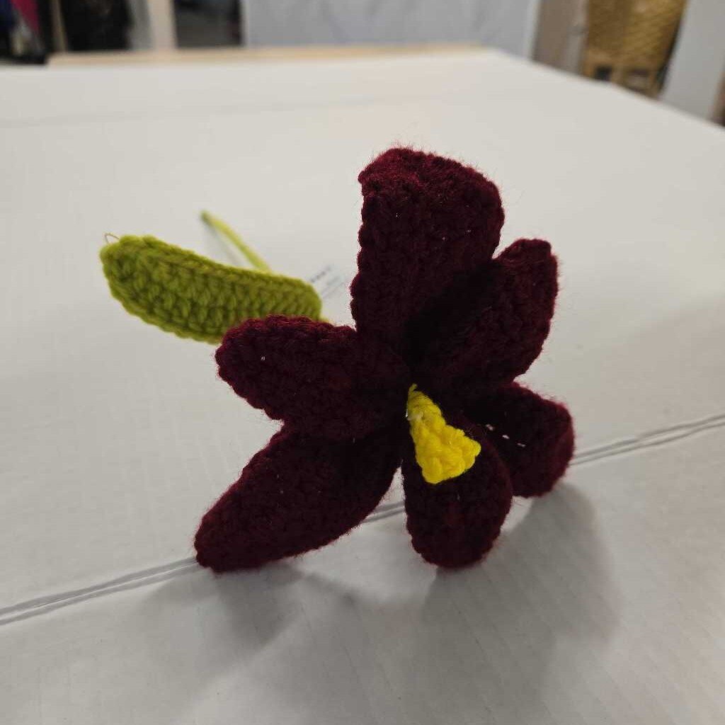 Crochet Maroon Open Tulip
