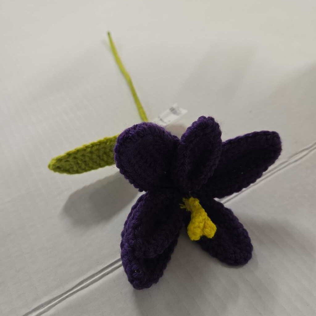 Crochet Purple Open Tulip