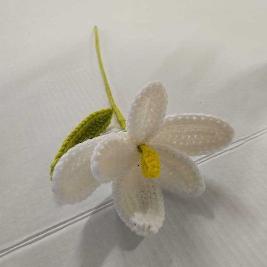 Crochet White Open Tulip