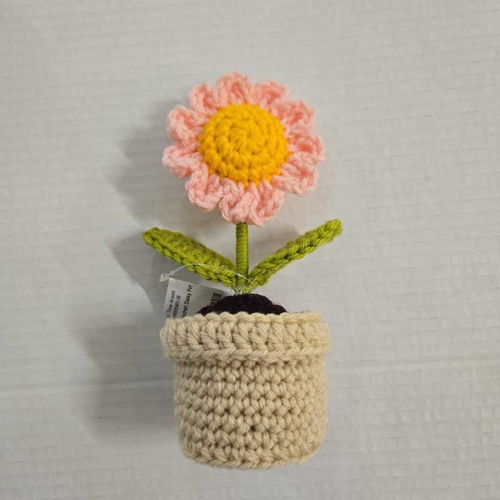 Crochet Daisy Pot