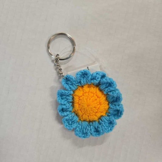 Crochet Daisy Flower Keychain