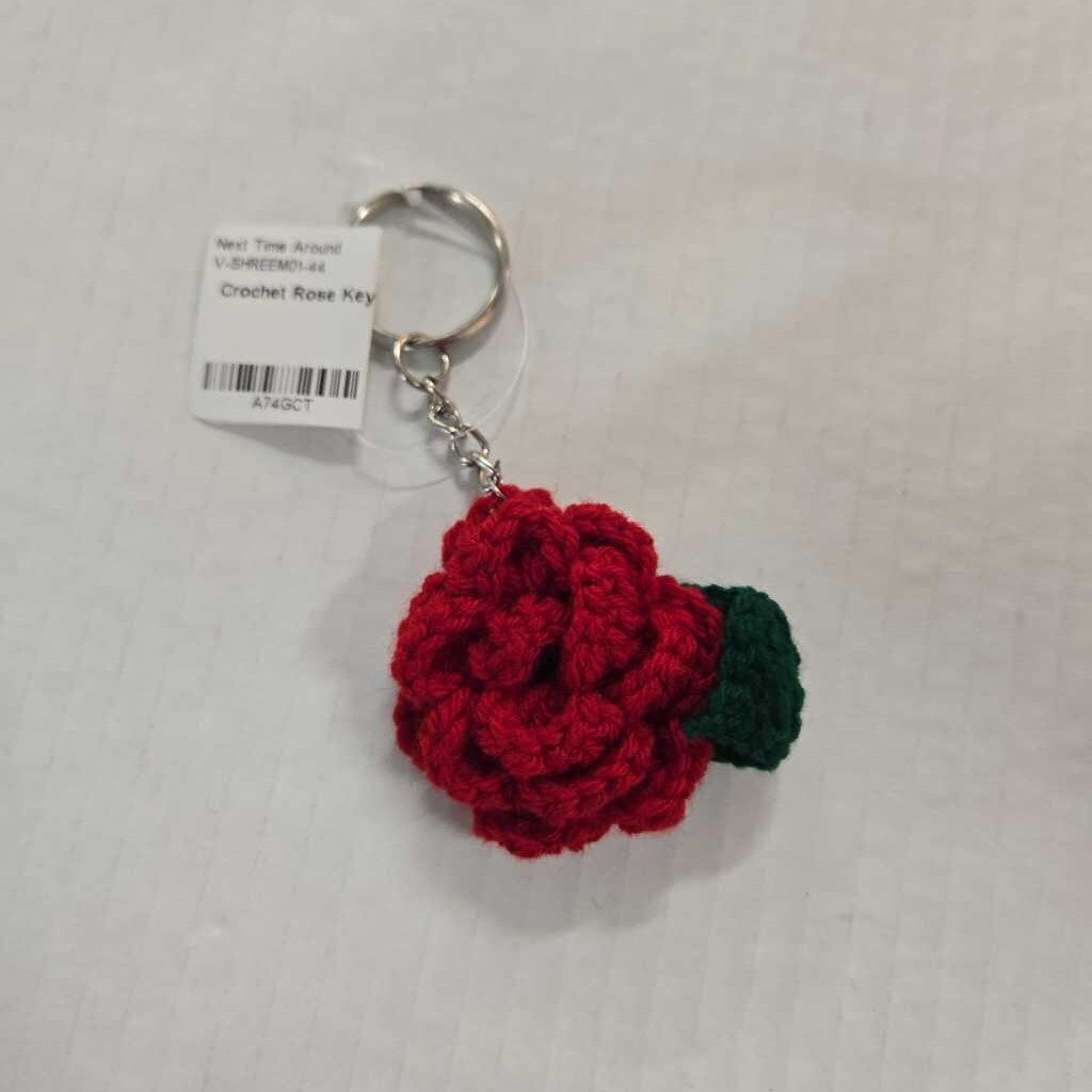 Crochet Rose Keychain