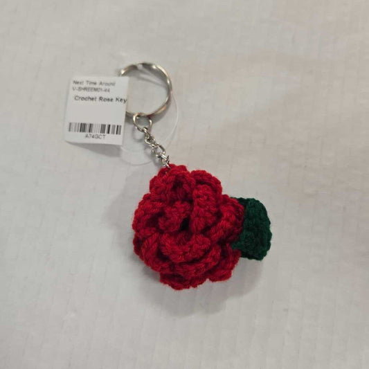 Crochet Rose Keychain