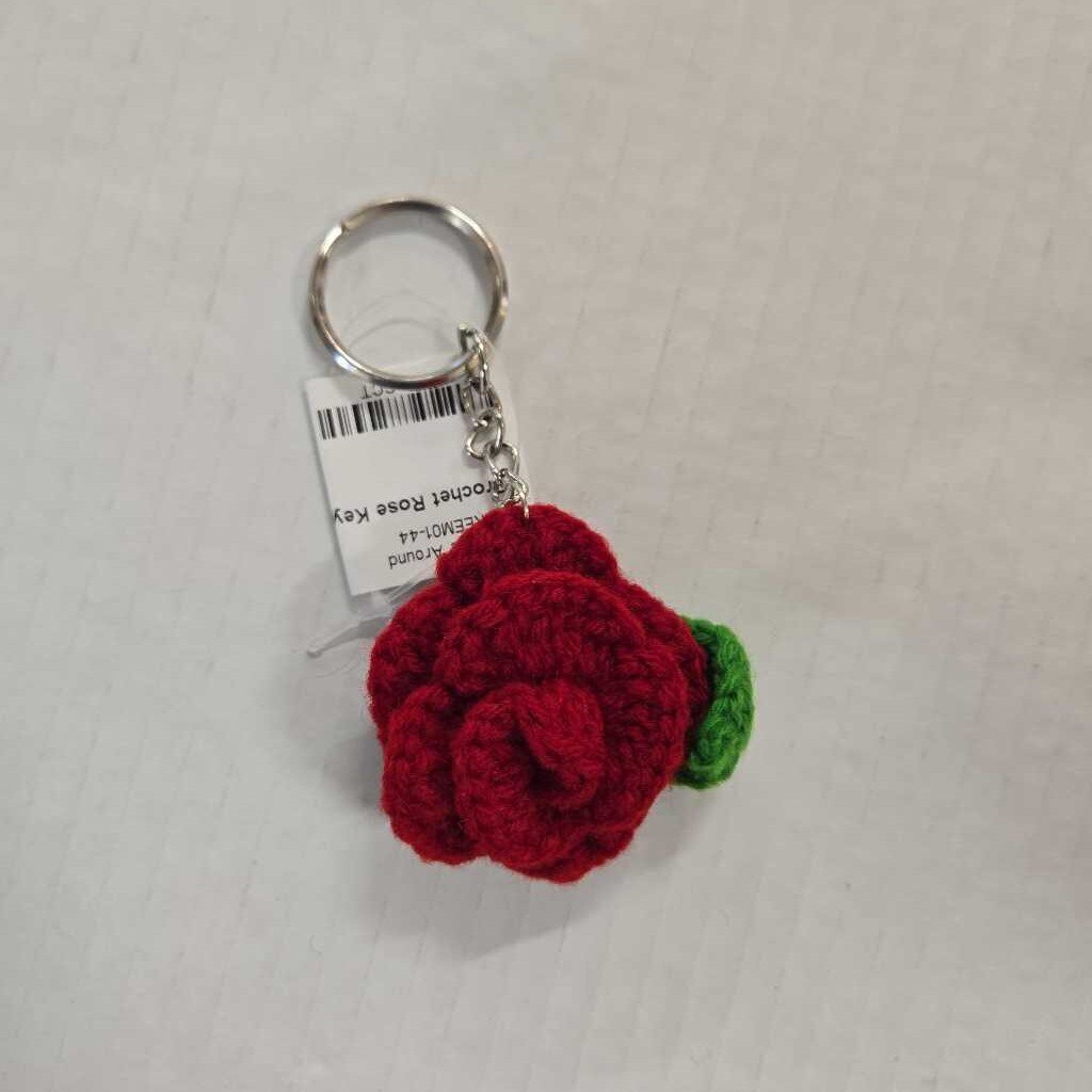 Crochet Rose Keychain