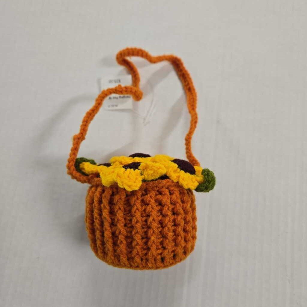 Crochet Sunflower Hanging Pot