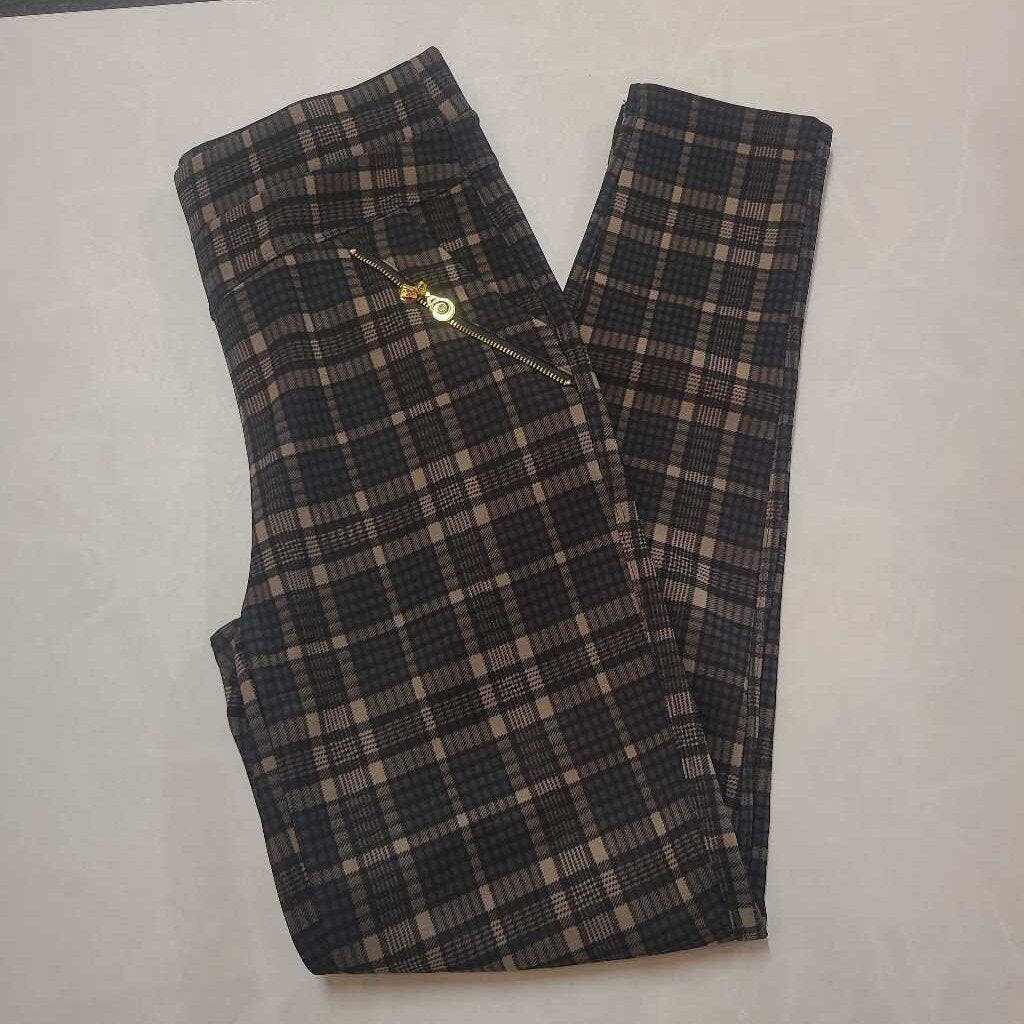 PLAID PULL ON SPANDEX PANTS