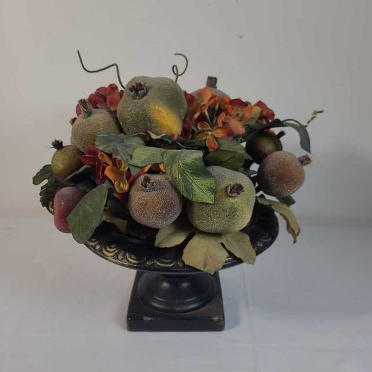 FAUX FRUIT IN BLACK BOWL