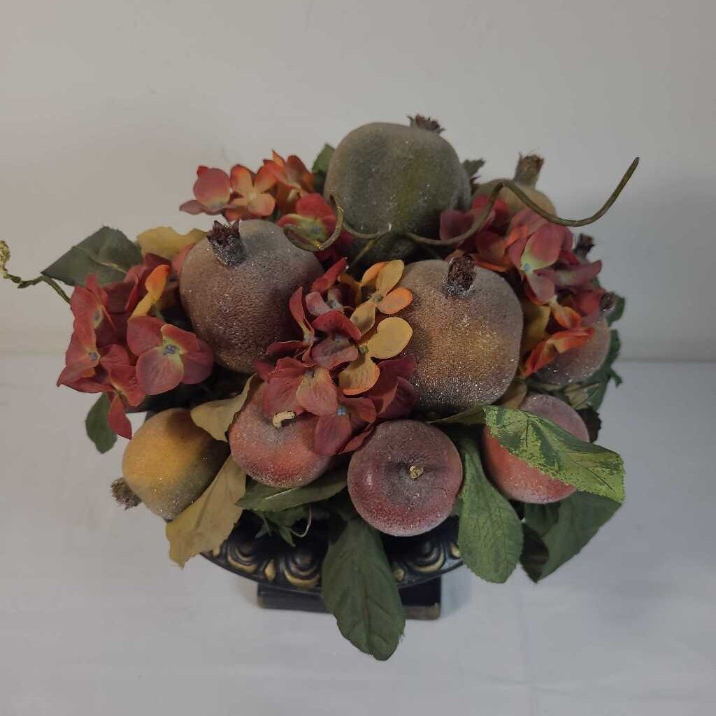 FAUX FRUIT IN BLACK BOWL
