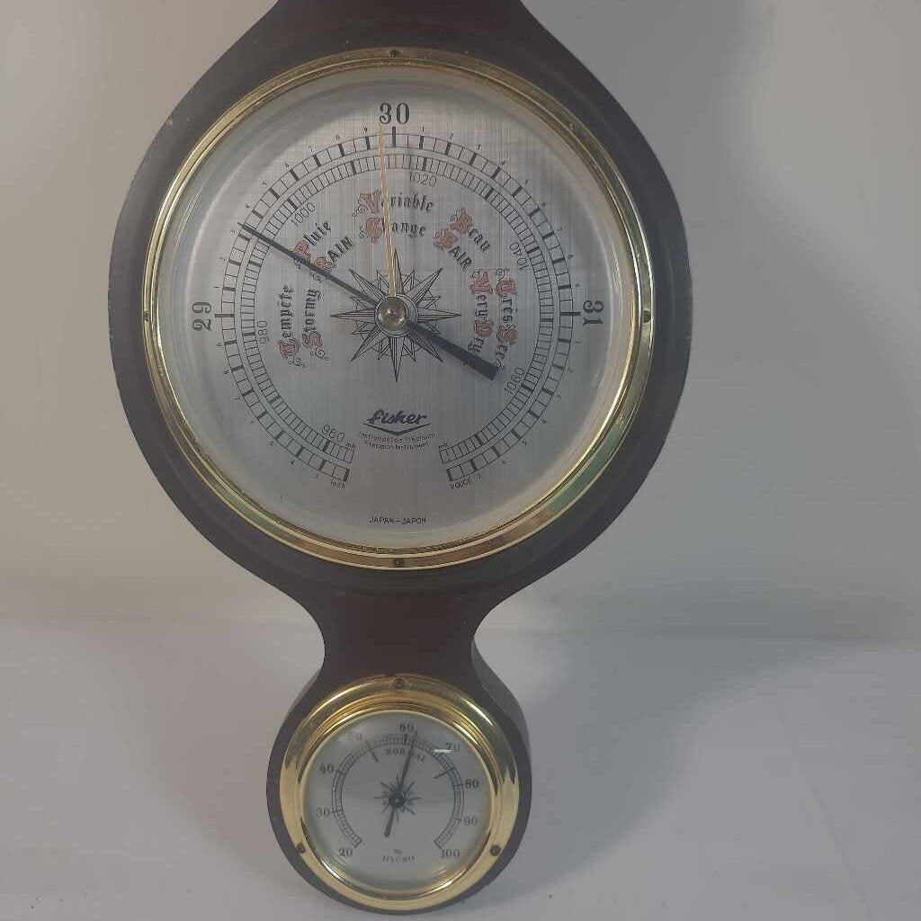 VTG FISHER BAROMETER, THERMOMETER HYGROMETER