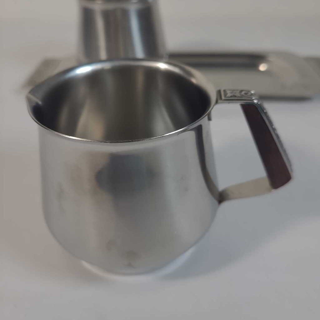 MCM STAINLESS STEEL CR & SUGAR SET ON TRAY