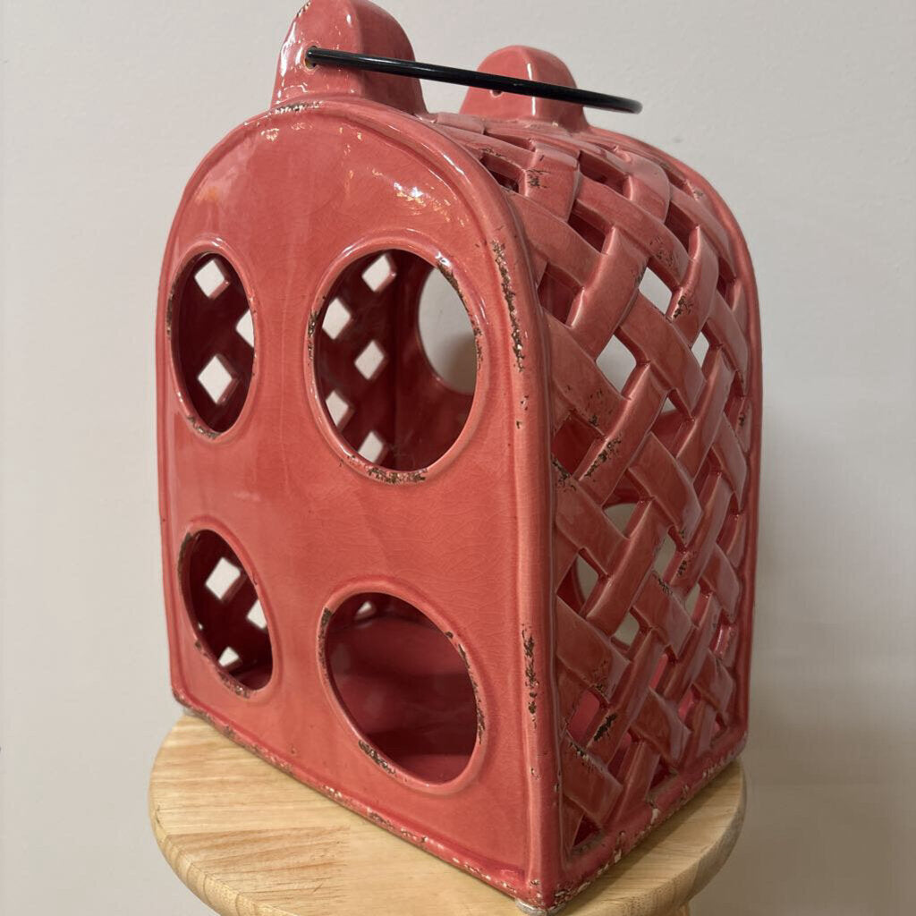Pink Ceramic Wine Rack