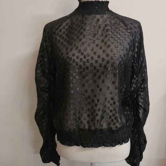 BLACK SHEER BLOUSE