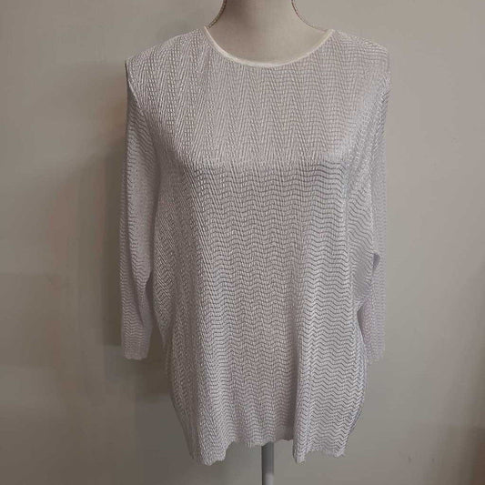 LONG SLEEVE WHITE CRINKLE TOP
