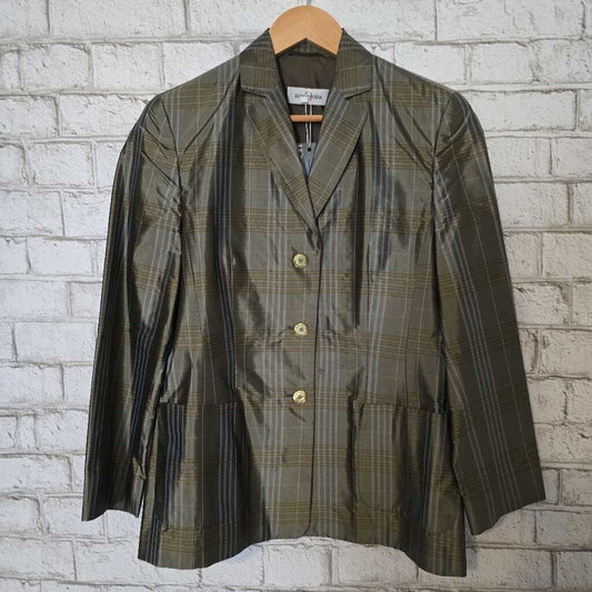 Designer DINOMODA Italy Green Silk Jacket