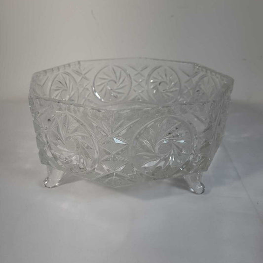 FOOTED CRYSTAL OCTAGON BOWL
