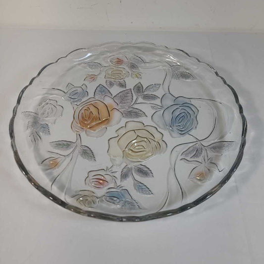 14" ROSE PATTERN SERVING PLATTER