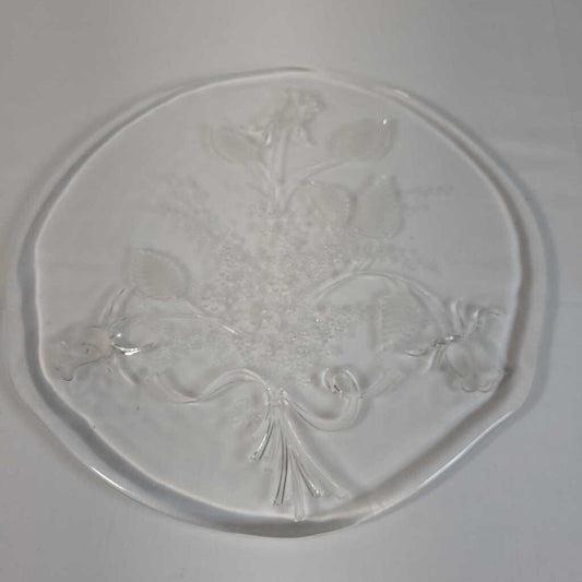 12" FROSTED FLOWER CAKE PLATE