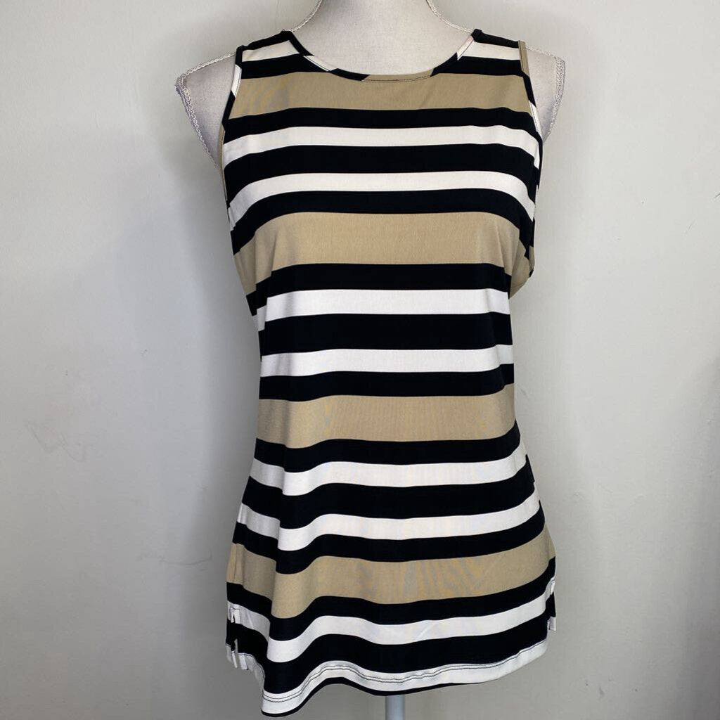 BANANA REPUBLIC - B/W/BEIGE STRIPED TANK TOP