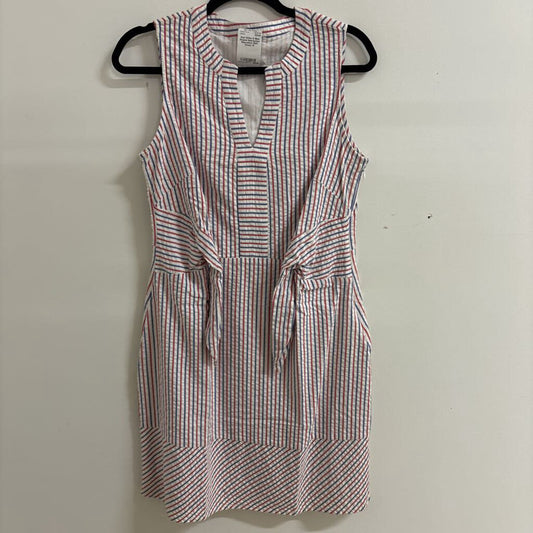Red White & Blue Striped Seersucker Sleeveless Shift Dress.