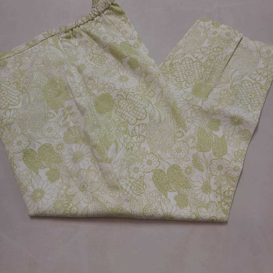 GREEN & WHITE SUMMER COTTON PANTS