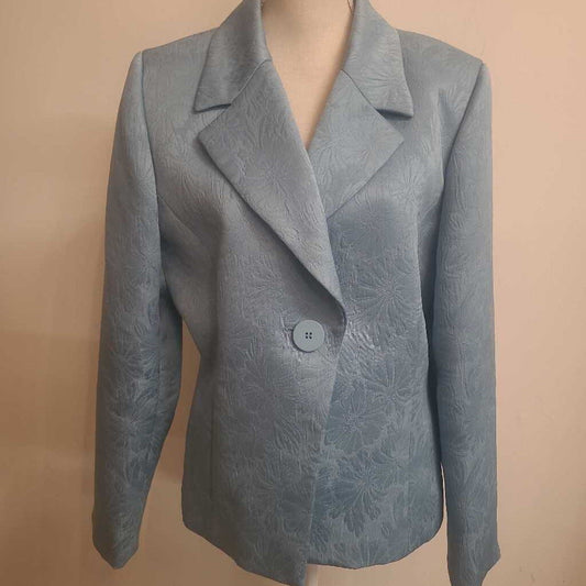 BLUE EMBOSSED BLAZER