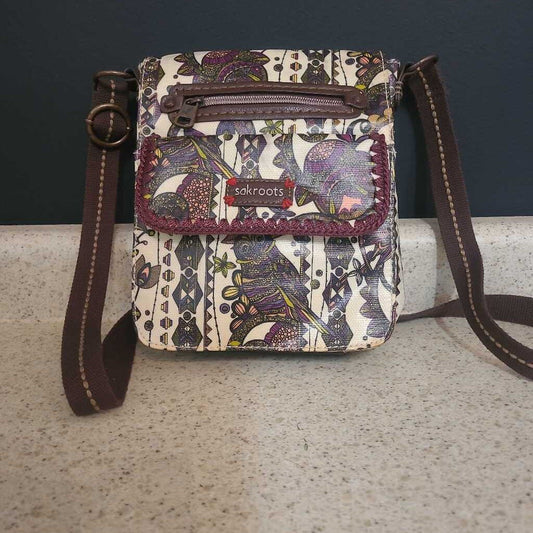 SAKROOTS VINYL PATTERNED CROSSBODY