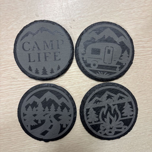 SLATE COASTER -CAMP LIFE ROUND