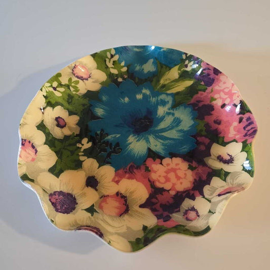 "FAB" (FABRIC) Tray Floral (Blue/Pink/White) 1960s-70s Barrie Ontario