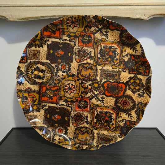 "FAB" (FABRIC) Tray Large Brown/Orange 1960s-70s