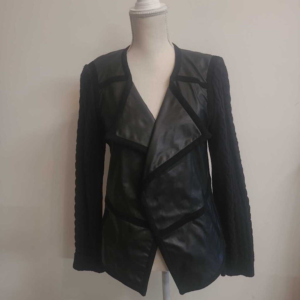 BLACK FAUX LEATHER JACKET