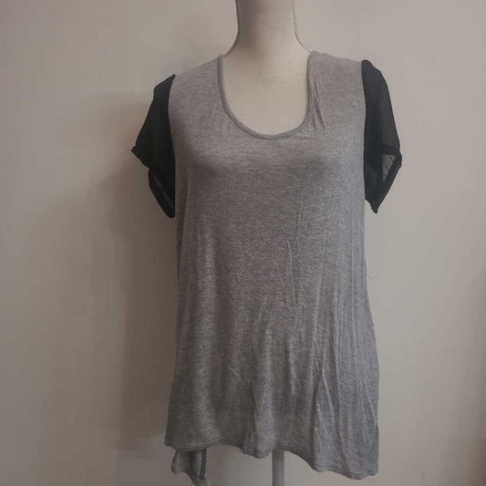 GREY & BLACK SHEER TOP