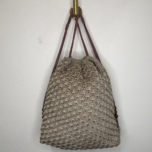 OLD NAVY OUTLET - BEIGE CROCHET DRAWSTRING BACKPACK
