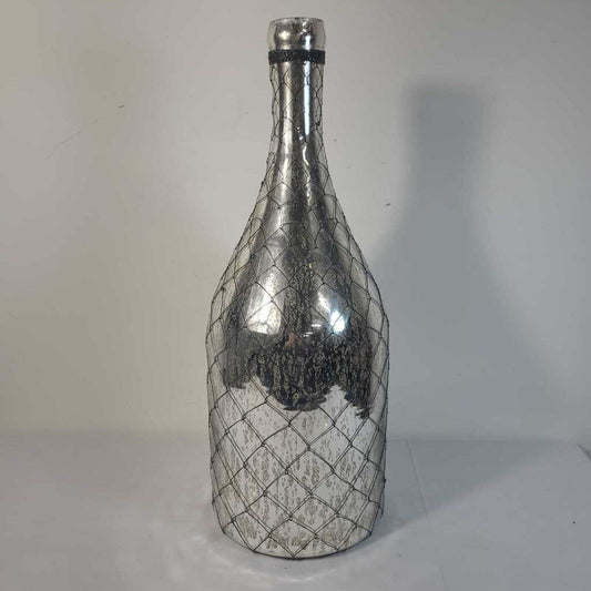 MERCURY GLASS BOTTLE W/WIRE