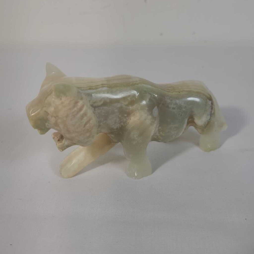 CARVED ALABASTER LION