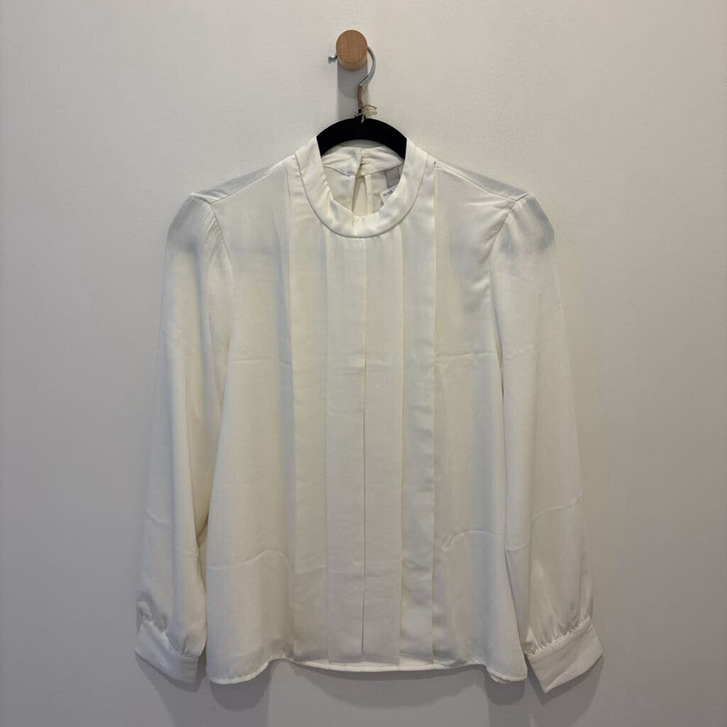 The "Genevieve" High-Neck Pleated Blouse