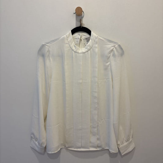 The "Genevieve" High-Neck Pleated Blouse