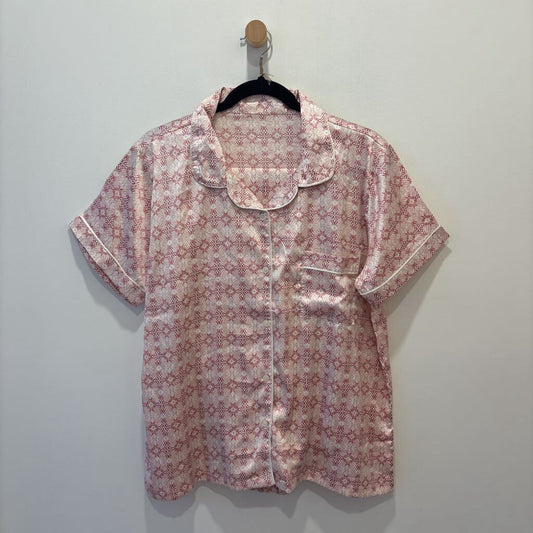 Pink & White Patterned 2-Piece Pajama Set