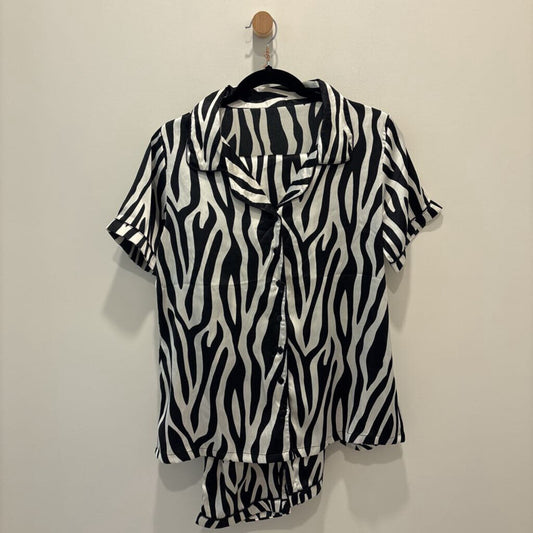 Clovia Zebra Print Two-Piece Pajama Set