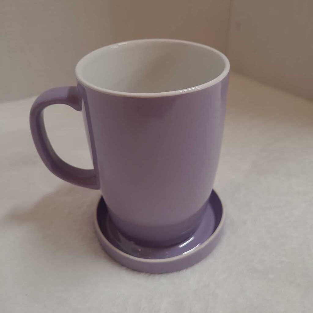 Lavender Cover/Saucer Mug Set (2pc)