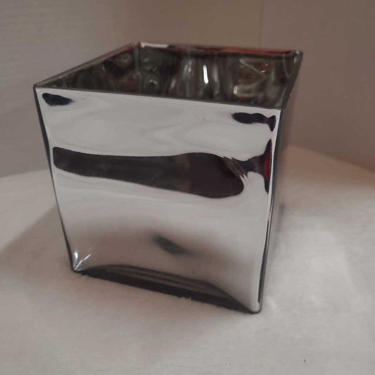 Square Chrome/Glass Planter