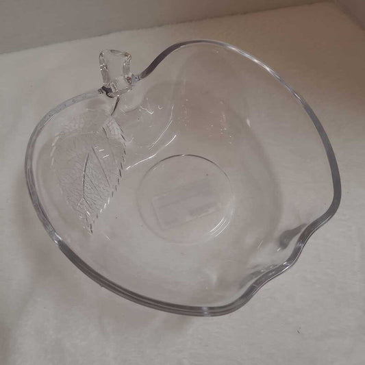 Apple Shaped Clear Glass Serving Bowl