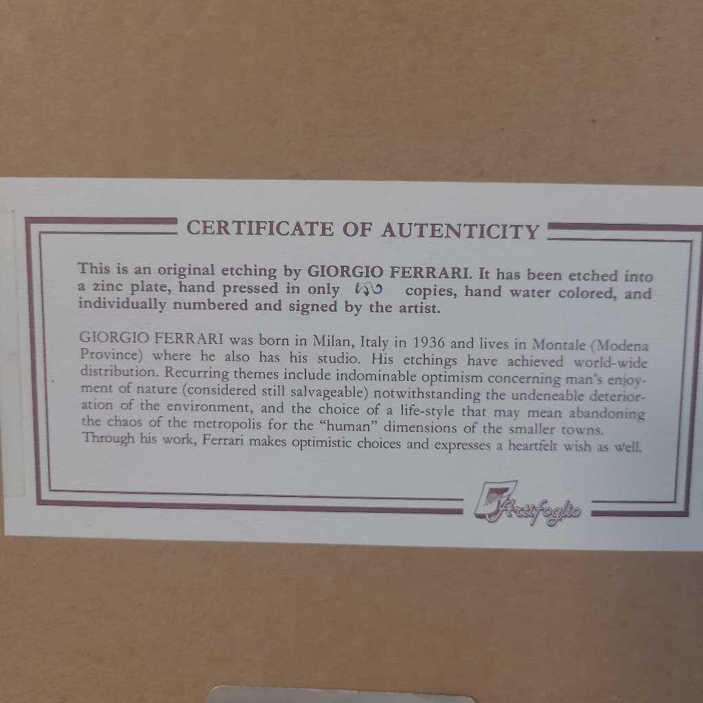 GIORGIO FERRARI SIGHNED NUMBERED PRINT~ A