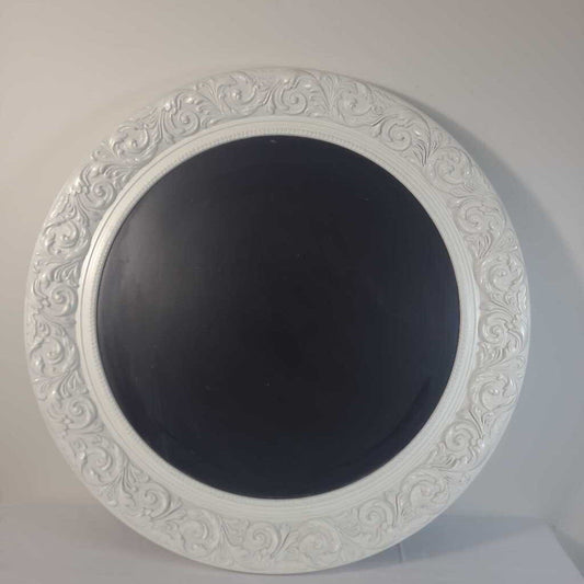 ROUND WHITE FRAMED CHALK BOARD