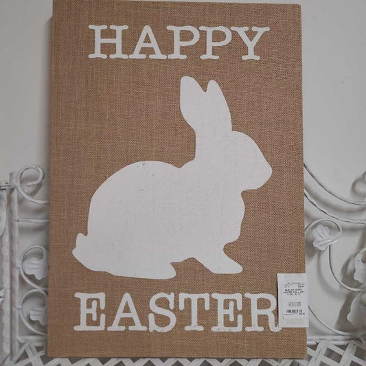 BURLAP HAPPY EASTER WALL ART
